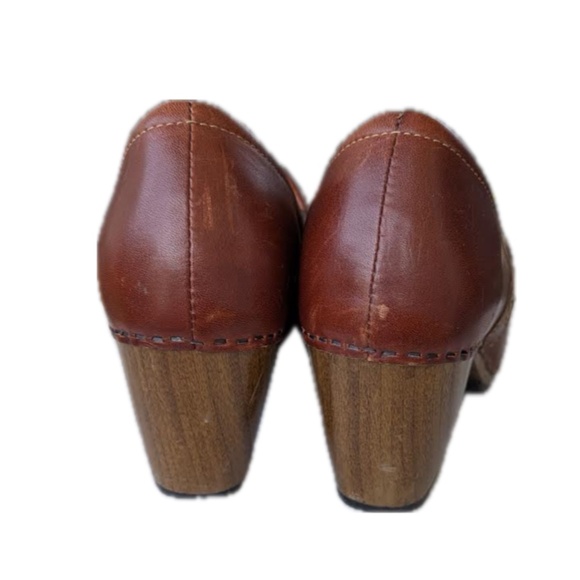 Dansko Riki brown leather clog high heel size 40 - Picture 3 of 5